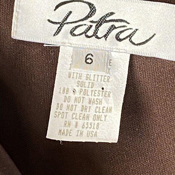 Patra Dress Womens 6 Brown Glitter Formal Gown Prom Satin Rhinestone Long - Picture 14 of 16